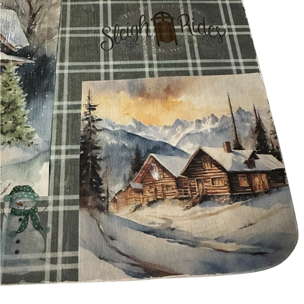 Handcrafted Holiday Plaid with Cabin Design Hanging Decor - Picture 5 of 5